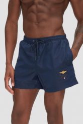 AERONAUTICA MILITARE Granatowe szorty kąpielowe, Rozmiar 48. Niebieskie kąpielówki męskie Aeronautica Militare, m, bez wzorów, do pływania. W wyprzedaży za 268.99 zł.