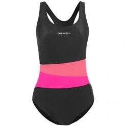 Damski Jednoczęściowy Kostium Kąpielowy Lola. Czarne kostiumy jednoczęściowe damskie CROWELL, s, bez wzorów, z elastanu, do pływania. Za 157.99 zł.