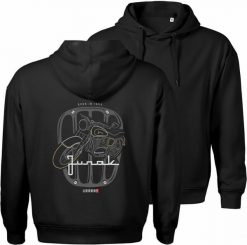 Bluza z kapturem motocyklowa z motocyklem na motor Junak M10 męska czarna L. Czarne bluzy męskie Topslang, l, bez wzorów, z kapturem. Za 287.30 zł.