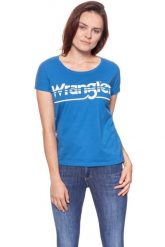 WRANGLER T SHIRT DAMSKI SS GRAPHIC TEE DEEP WATER W7Z02EVDF 112132145. Niebieskie t-shirty damskie Wrangler, xs, bez wzorów, bez kołnierzyka. W wyprzedaży za 39.99 zł.