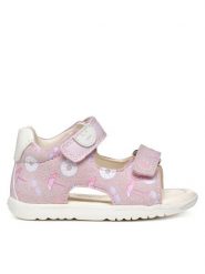 Geox Sandały B Sandal Macchia B254WA 00754 C8555 Różowy. Czerwone sandały dziewczęce Geox, ze skóry, bez zapięcia. Za 159.99 zł.