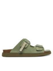 D.Franklin Klapki DFSH407001 Khaki. Brązowe klapki damskie D.Franklin, bez wzorów, ze skóry, bez obcasa. Za 299.99 zł.