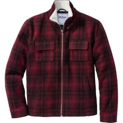 Kurtka ze sztucznym futerkiem w kołnierzu Regular Fit bonprix czerwony w kratę. Kurtki męskie marki Giacomo Conti. Za 124.99 zł.