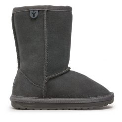 Śniegowce EMU Australia. Szare buty zimowe chłopięce Emu Australia, bez wzorów, bez zapięcia. Za 399.99 zł.