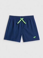 4F Spodenki plażowe boardshorty chłopięce - granatowe 146/152 (10-12 lat). Niebieskie szorty dla chłopców 4f, na lato, bez wzorów, wakacyjne. Za 49.99 zł.