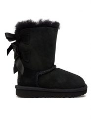Ugg Śniegowce T Bailey Bow II 1017394T Czarny. Czarne buty zimowe dziewczęce UGG, ze skóry, bez zapięcia. Za 689.99 zł.