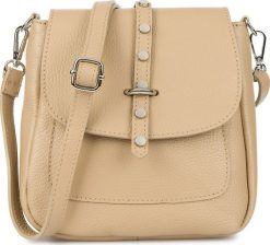 Vera Pelle Skórzana listonoszka damska z klapką Vera Pelle beżowa X45. Brązowe torby i plecaki dziecięce Vera Pelle. Za 119.00 zł.