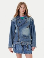 Guess Kurtka jeansowa W5YN70 D4XYZ Niebieski Regular Fit. Niebieskie kurtki damskie Guess, xs, z aplikacjami, z jeansu, bez kaptura. Za 599.99 zł.