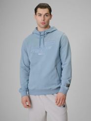 4F Bluza dresowa regular z kapturem męska - niebieska XXL. Niebieskie bluzy męskie 4f, m, bez wzorów, z dresówki, z kapturem. Za 189.99 zł.