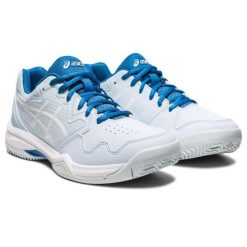 Buty tenisowe damskie Asics Gel Dedicate 7 Clay 405. Białe obuwie sportowe damskie Asics, bez wzorów, tenisowe. Za 349.00 zł.