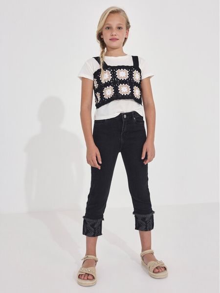 Mayoral Jeansy 6580 Czarny. Czarne jeansy dla dziewczynek Mayoral, z bawełny. Za 209.99 zł.