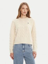 Polo Ralph Lauren Sweter 211A91216002 Écru Straight Fit. Swetry damskie Polo Ralph Lauren, m, bez wzorów, z wełny, bez kołnierzyka, bez ramiączek, bez kaptura. Za 869.99 zł.