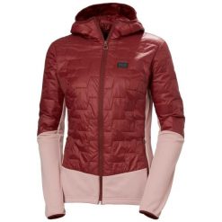 Hybridowa kurtka narciarska damska Helly Hansen Lifaloft. Czerwone kurtki snowboardowe damskie Helly Hansen, bez wzorów, bez kaptura, narciarskie. Za 770.00 zł.