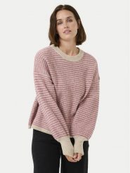 Kaffe Sweter Ellery 10509032 Różowy Loose Fit. Czerwone swetry damskie Kaffe, xxl, bez wzorów, z syntetyku, bez kołnierzyka, bez ramiączek, bez kaptura. Za 169.99 zł.