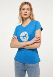 Mustang Mustang damska koszulka t-shirt ALEXIA C PRINT 1013781 5428 S. T-shirty damskie Mustang, s, bez wzorów, bez kołnierzyka. Za 84.99 zł.