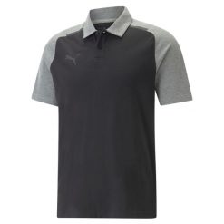 Casualowa koszulka polo Puma teamCUP. Czarne koszulki polo męskie Puma, m, bez wzorów, z bawełny, bez ramiączek. Za 194.40 zł.