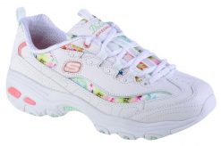 Buty sportowe Sneakersy damskie, Skechers D'Lites-Blooming Fields. Białe obuwie sportowe damskie Skechers, bez wzorów, z materiału, trekkingowe. Za 299.99 zł.
