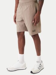 EA7 Emporio Armani Szorty sportowe 8NPS65 PJVRZ U6167 Beżowy Regular Fit. Brązowe krótkie spodenki sportowe męskie EA7 Emporio Armani, m, bez wzorów, z bawełny. Za 359.99 zł.