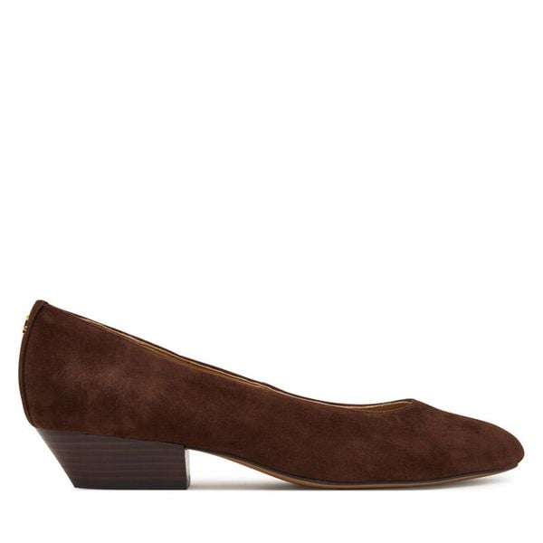 Czółenka LAUREN RALPH LAUREN. Brązowe czółenka damskie Lauren Ralph Lauren, bez wzorów, bez obcasa, bez zapięcia. Za 656.99 zł.
