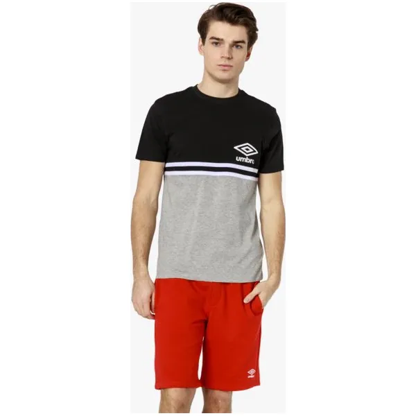Umbro Koszulka Ss Block Stripe , szary, rozmiar S. Szare koszulki sportowe męskie Umbro, m, bez wzorów, z bawełny, bez kołnierzyka, bez ramiączek, climacool (adidas). W wyprzedaży za 59.99 zł.