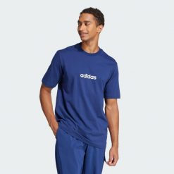 Koszulka Essentials Linear Single. Białe buty sportowe męskie Adidas, bez zapięcia, na fitness i siłownię. Za 89.95 zł.