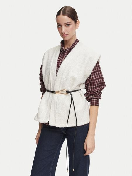 Morgan Kardigan 252-VELOISE Kremowy Regular Fit. Białe kardigany damskie Morgan, bez wzorów. Za 299.99 zł.