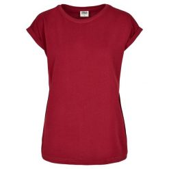 Koszulka damska Urban Classics organic extended shoulder. Czerwone koszulki sportowe damskie Urban Classics, m, bez wzorów, z bawełny, bez kołnierzyka, bez ramiączek. Za 104.50 zł.