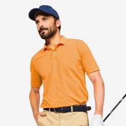 Koszulka polo do golfa męska z krótkim rękawem Inesis MW500. Zielone buty sportowe męskie INESIS, z bawełny, bez zapięcia, na golfa. Za 59.99 zł.