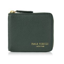 Portfel damski skórzany mały ciemnozielony w orientacji poziomej z RFID Paolo Peruzzi KV-04-DGR. Zielone portfele damskie Paolo Peruzzi, bez wzorów, ze skóry. Za 79.00 zł.