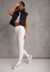Białe Legginsy Basic z Modelującą Wstawką w Pasie Liacan. Białe legginsy damskie Renee, l, bez wzorów, z jeansu, na fitness i siłownię. Za 49.99 zł.