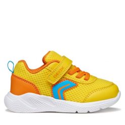 Sneakersy Geox. Żółte trampki i tenisówki chłopięce Geox, bez wzorów, bez zapięcia. Za 179.99 zł.