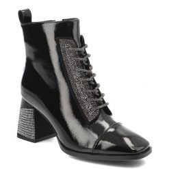 Czarne Botki S.Barski Lakierowane Obuwie Damskie Na Eleganckim Obcasie. Czarne botki damskie S.BARSKI, na wiosnę, z lakierowanej skóry, eleganckie, bez obcasa, na obcasie, bez zapięcia. Za 249.00 zł.