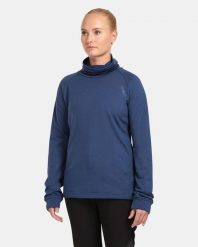 Sweter damski Kilpi Rolo. Niebieskie swetry damskie Kilpi, bez wzorów, z materiału, eleganckie, bez kołnierzyka, bez ramiączek, długie, bez kaptura. Za 153.53 zł.