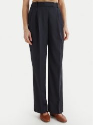 Tommy Hilfiger Spodnie materiałowe Timeless WW0WW48352 Granatowy Straight Fit. Niebieskie spodnie materiałowe damskie Tommy Hilfiger, bez wzorów, z materiału. Za 699.99 zł.