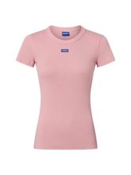 HUGO BLUE Koszulka - Easy Tee_B Kobiety Bawełna różowy, M. Czerwone t-shirty damskie HUGO BLUE, m, z aplikacjami, z bawełny, klasyczne, bez kołnierzyka. Za 89.95 zł.