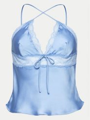 Hunkemöller Koszulka piżamowa Marcela 204993 Niebieski Regular Fit. Niebieskie koszule nocne damskie Hunkemöller, m, bez wzorów, z syntetyku, bez ramiączek. Za 89.99 zł.