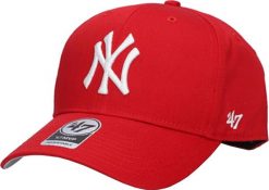47 Brand Czapka z daszkiem Czerwona MLB New York Yankees. Czerwone czapki dla dzieci 47 Brand, bez wzorów. Za 90.11 zł.