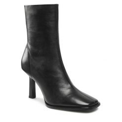 Botki GINO ROSSI. Czarne botki damskie Gino Rossi, bez obcasa, na szpilce, bez zapięcia. Za 268.99 zł.