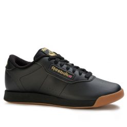 Buty damskie sneakersy sportowe Reebok SS-PRINCESS. Czarne obuwie sportowe damskie Reebok, bez wzorów, z gumy, trekkingowe. Za 189.00 zł.
