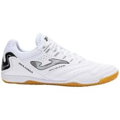Buty halowe - halówki męskie, Maxima 25 MAXS IN. Białe buty sportowe męskie Joma, z materiału, bez zapięcia, do piłki nożnej. Za 179.99 zł.