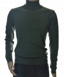 Sweter męski z golfem klasyczny golf z wełny wełna wełniany M khaki 1702. Brązowe bluzy męskie Selantino, m, bez wzorów, z wełny, bez kaptura. Za 151.28 zł.
