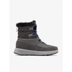 Buty zimowe damskie Columbia Slopeside Peak Luxe. Szare obuwie sportowe damskie Columbia, na zimę, trekkingowe. W wyprzedaży za 419.00 zł.