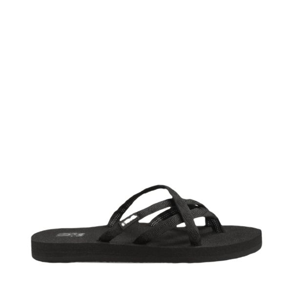 Japonki damskie Teva Olowahu. Czarne klapki damskie Teva, bez wzorów, z materiału, eleganckie, bez obcasa. Za 313.99 zł.