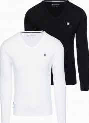 Ombre Zestaw longsleeve męski V-NECK - mix 2-pak V4 Z87 XXL. Bluzki z długim rękawem męskie Ombre, m, bez wzorów, bez kołnierzyka. Za 159.99 zł.