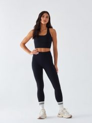 Legginsy Sportowe BeShaped Pilates Joga. Niebieskie legginsy damskie BESHAPED, xl, bez wzorów, z dzianiny, z podwyższonym stanem, długie, na fitness i siłownię. Za 199.00 zł.