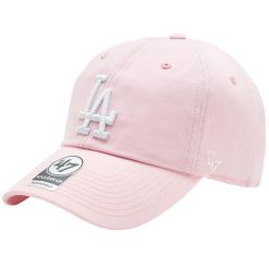 Czapka z daszkiem damska 47 Brand Los Angeles Dodgers Clean Up Cap. Czerwone czapki i kapelusze damskie 47 Brand, bez wzorów, z bawełny, sportowe. Za 99.99 zł.
