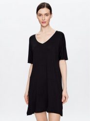 DKNY Koszula nocna YI2319330 Czarny Regular Fit. Czarne koszule nocne damskie DKNY, xs, bez wzorów, z wiskozy, bez ramiączek. Za 209.99 zł.
