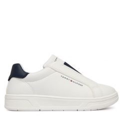 Sneakersy Tommy Hilfiger. Białe trampki i tenisówki chłopięce Tommy Hilfiger, bez wzorów, bez zapięcia. Za 349.99 zł.