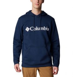 Bluza Sportowa Z Kapturem Męska Columbia Csc Basic Logo. Niebieskie bluzy męskie Columbia, l, bez wzorów, z bawełny, z kapturem. Za 303.99 zł.