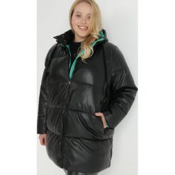Czarno-Zielona Kurtka Zimowa Pikowana Hirorve. Czarne kurtki damskie Born2be, na zimę, plus size, bez wzorów, bez kaptura. Za 219.99 zł.